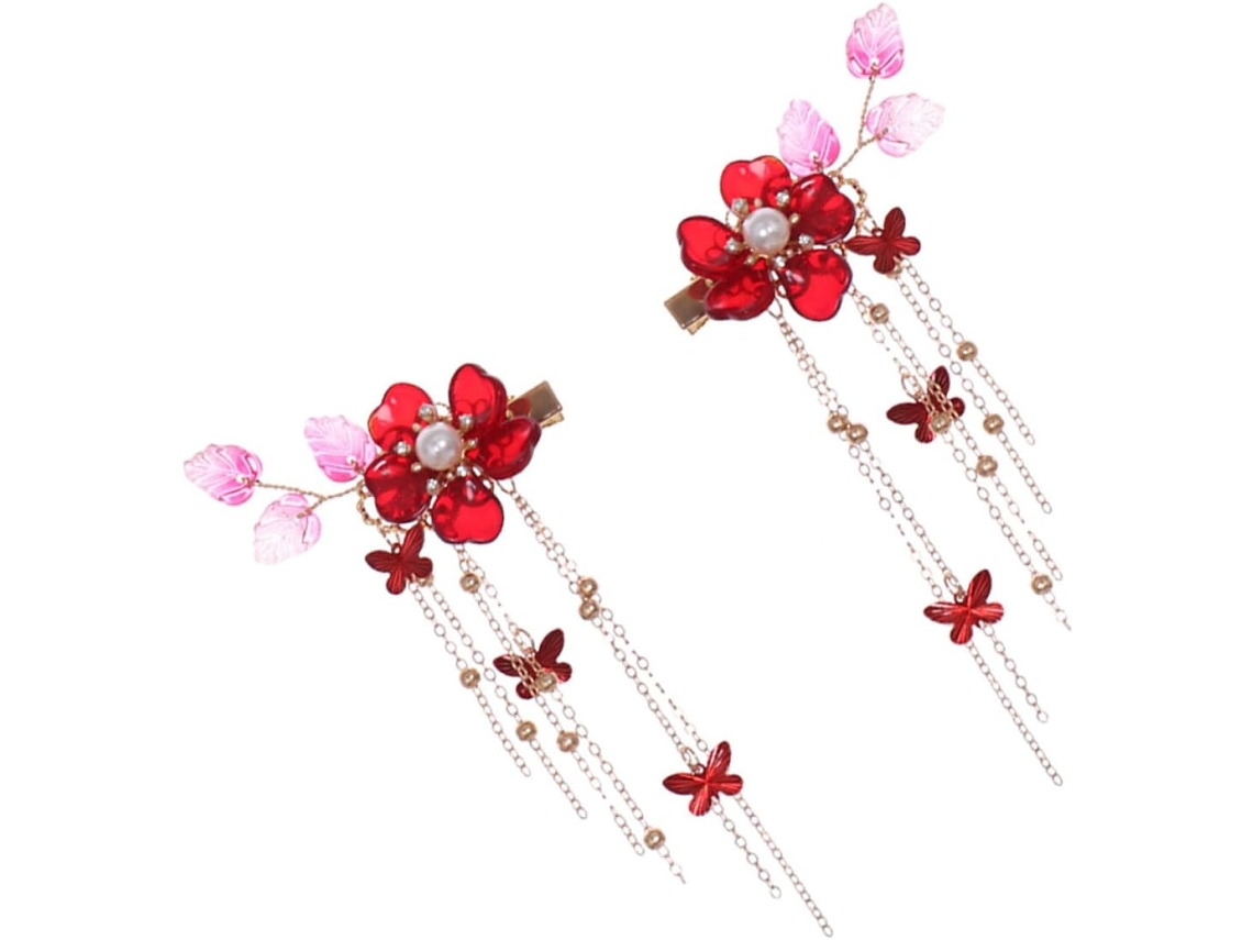 Presilha De Cabelo Retrô Com Flor E Borla Em Liga Metálica Para Mulheres, Estilo Vintage.