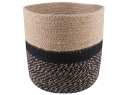 Vidaxl Conjunto De Vasos De Planta 2 Unid. Natural E Preto