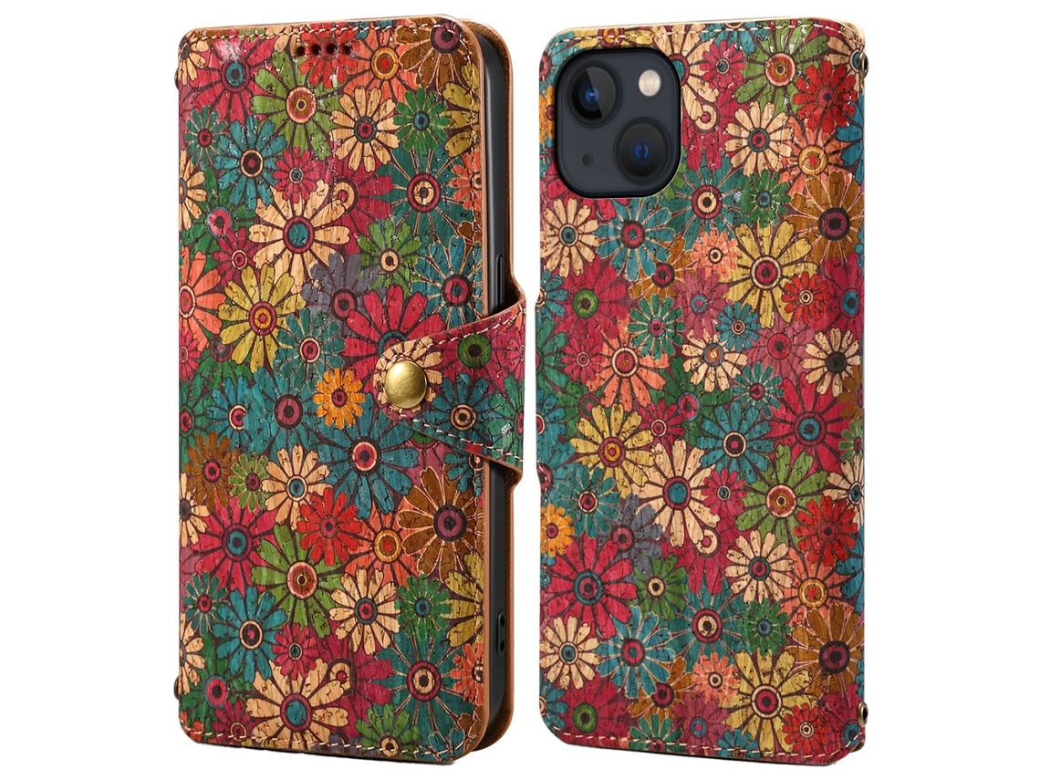 Capa Para Iphone 14 Plus Pele Sintética Verde