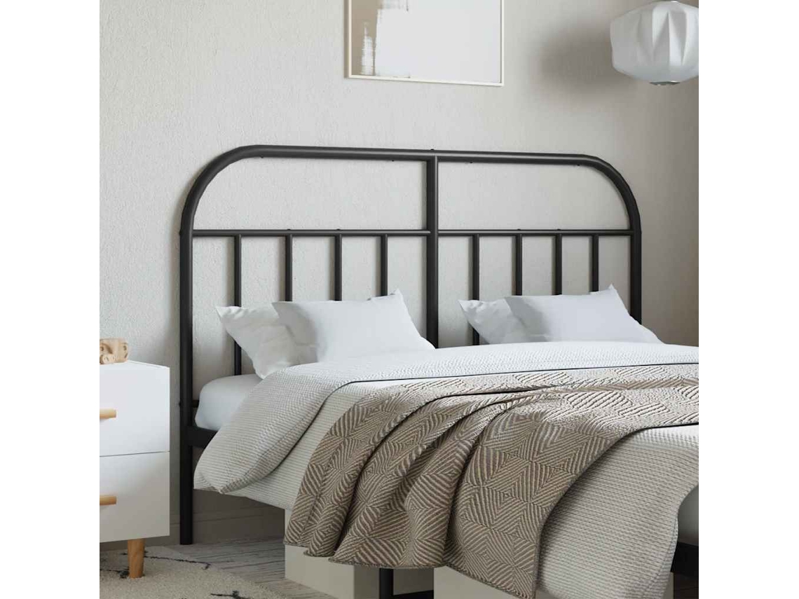 Vidaxl Cabeceira De Substituição 140 Cm Metal Preto