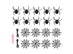 2 conjuntos de guirlanda de aranha preta para decoração de casa.