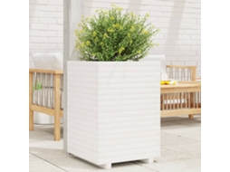 Vidaxl Vaso/floreira De Jardim 50x50x72 Cm Pinho Maciço Branco