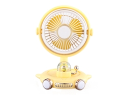 Ventilador Mini Portátil Usb Recarregável 3 Velocidades Amarelo