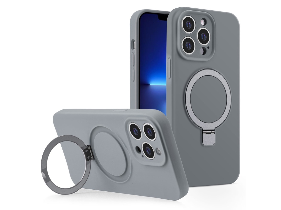 Suporte Casa Magsafe Para Iphone 13 Pro Silicone Cinzento