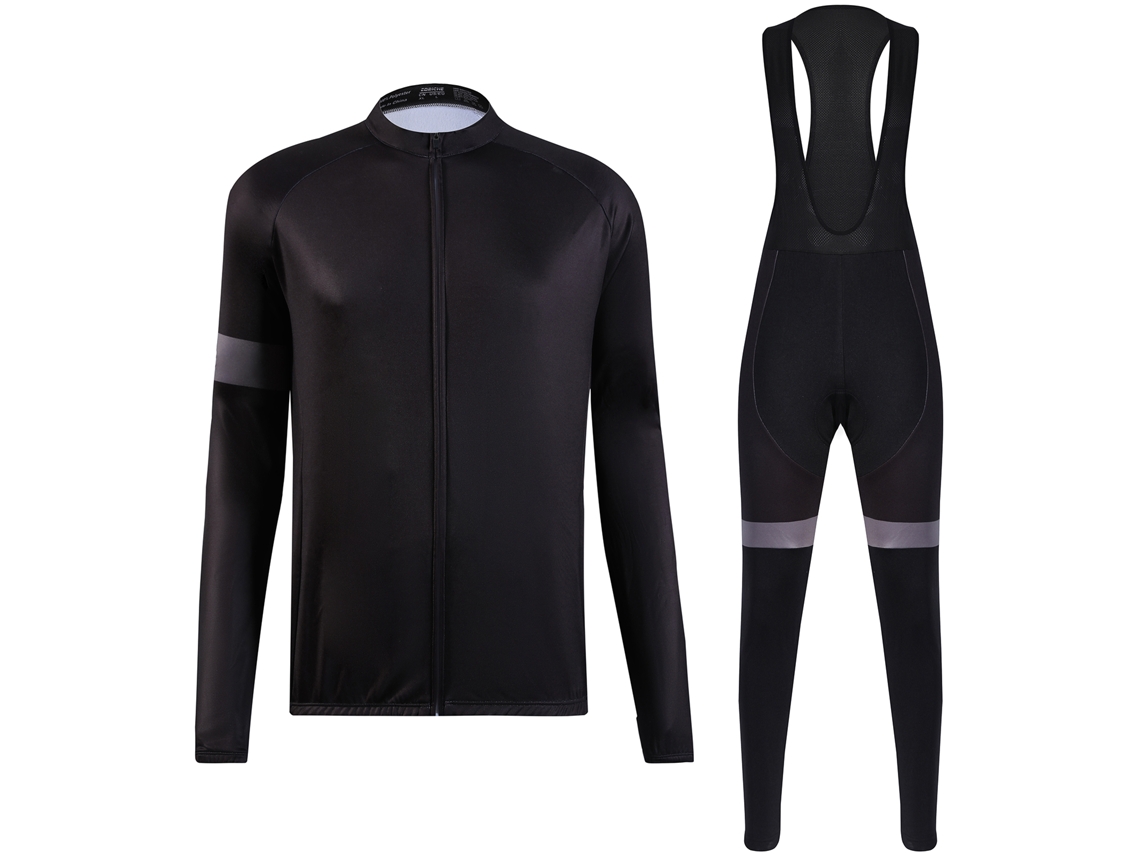 Jersey de Ciclismo para Inverno, Manga Longa, com Pantalones Bib, Algodão, S/MARCA
