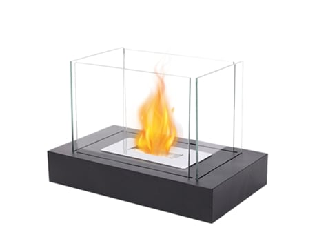 Lareira Portátil A Bioetanol Sem Ventilação, Queima Limpa, Design Moderno, 35 Cm Preto | Ideal Para Interior E Exterior Jhy Design