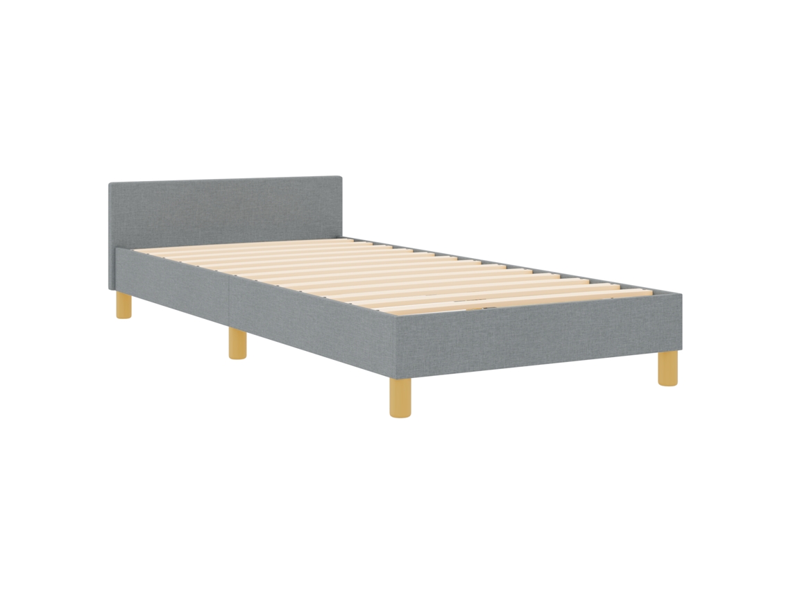 Conjunto 1 Estrado De Cama Plataforma Vidaxl Cinzento-claro Tecido (90 X 200 Cm)