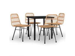 Garden Dining Set, Garden Dining Sets Vidaxl Marrom Rattan / Vime (80 Cm Table Length)