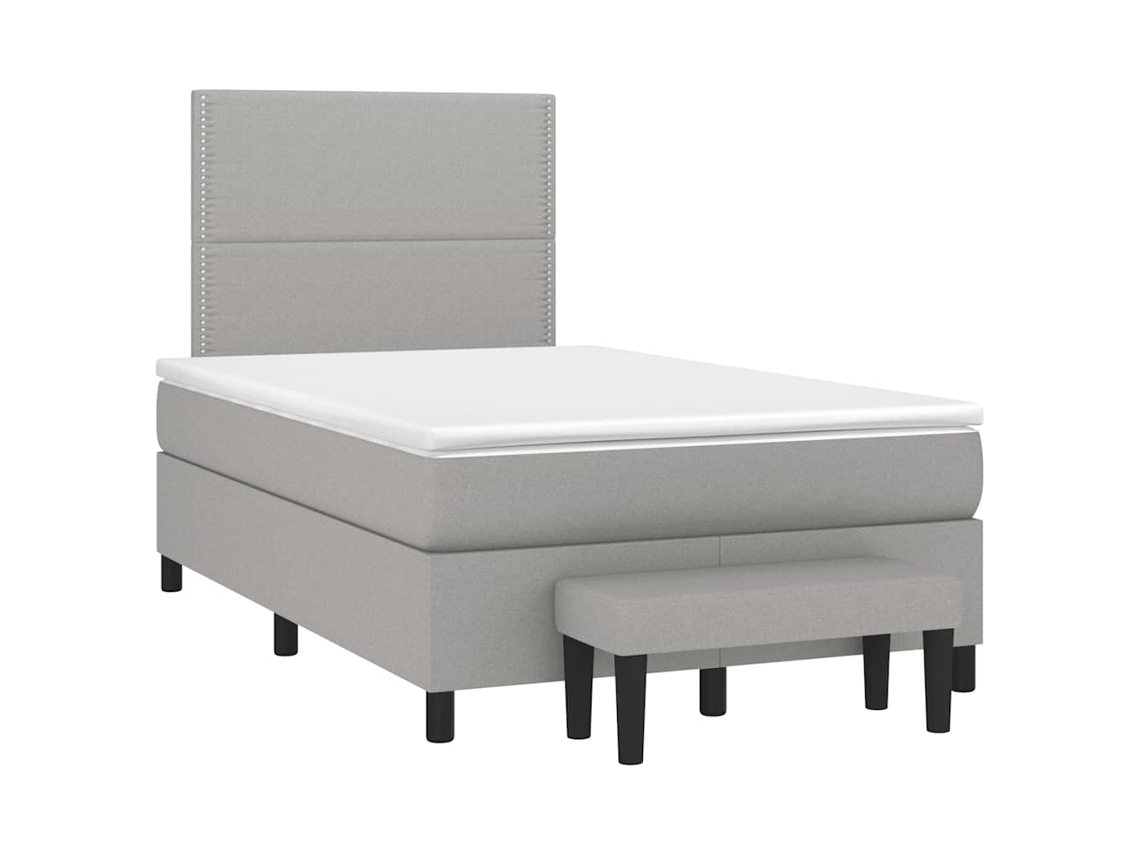 Box Spring Bed, Box Spring Beds Vidaxl Cinzeto Tecido (120 X 190 Cm)
