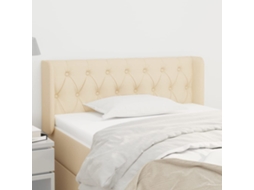 Vidaxl Cabeceira De Cama C/ Abas Tecido 93x16x78/88 Cm Creme