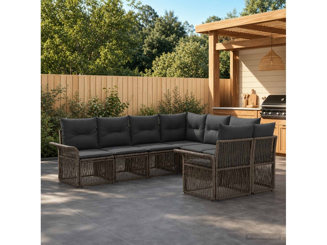 Vidaxl Conjunto De Sofá De Jardim 8 Unid. 8-número De Lugares