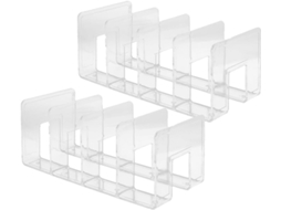Conjunto Healeved com 2 Porta documentos Transparentes para Escritório, Prateleira Vertical 4 Compartimentos,