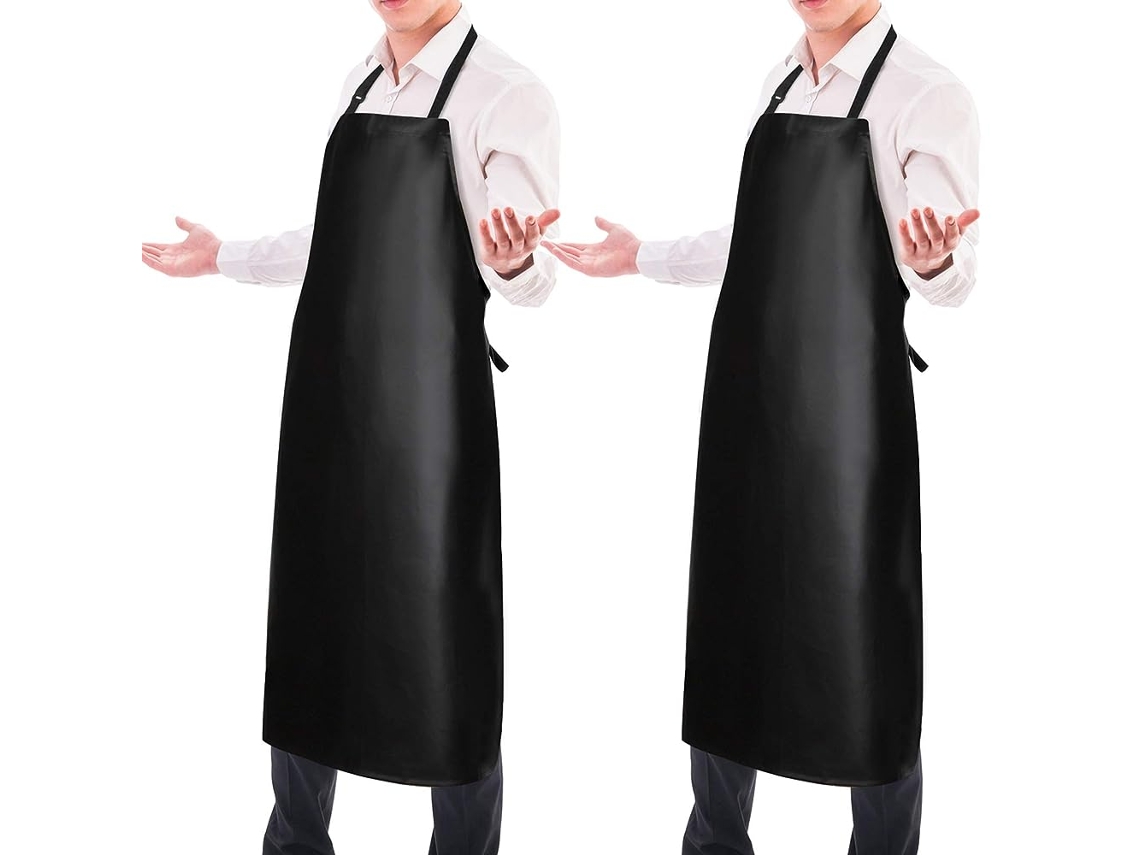 2pcs Pvc Aprons (water Proof, Multi-functional) Black Eoocoo