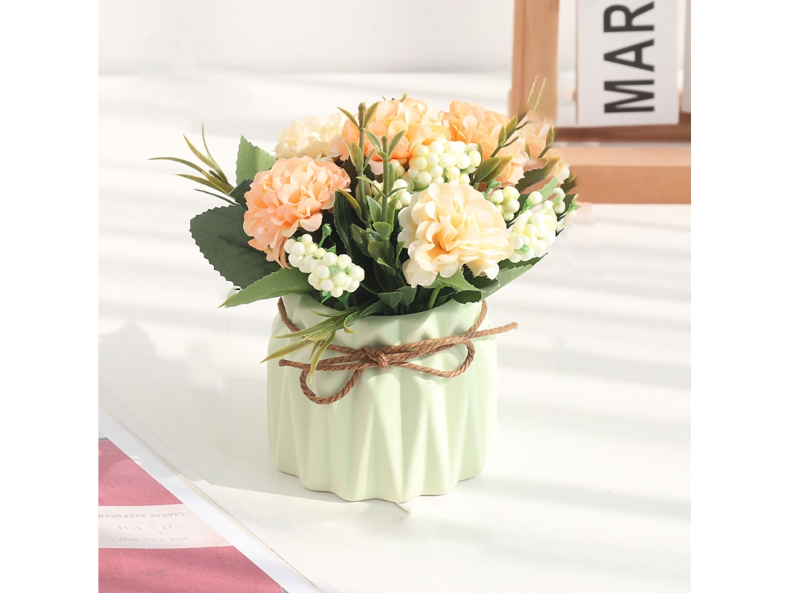 Bouquet Flores Falsas Decoração Mesa Ambiente Verde
