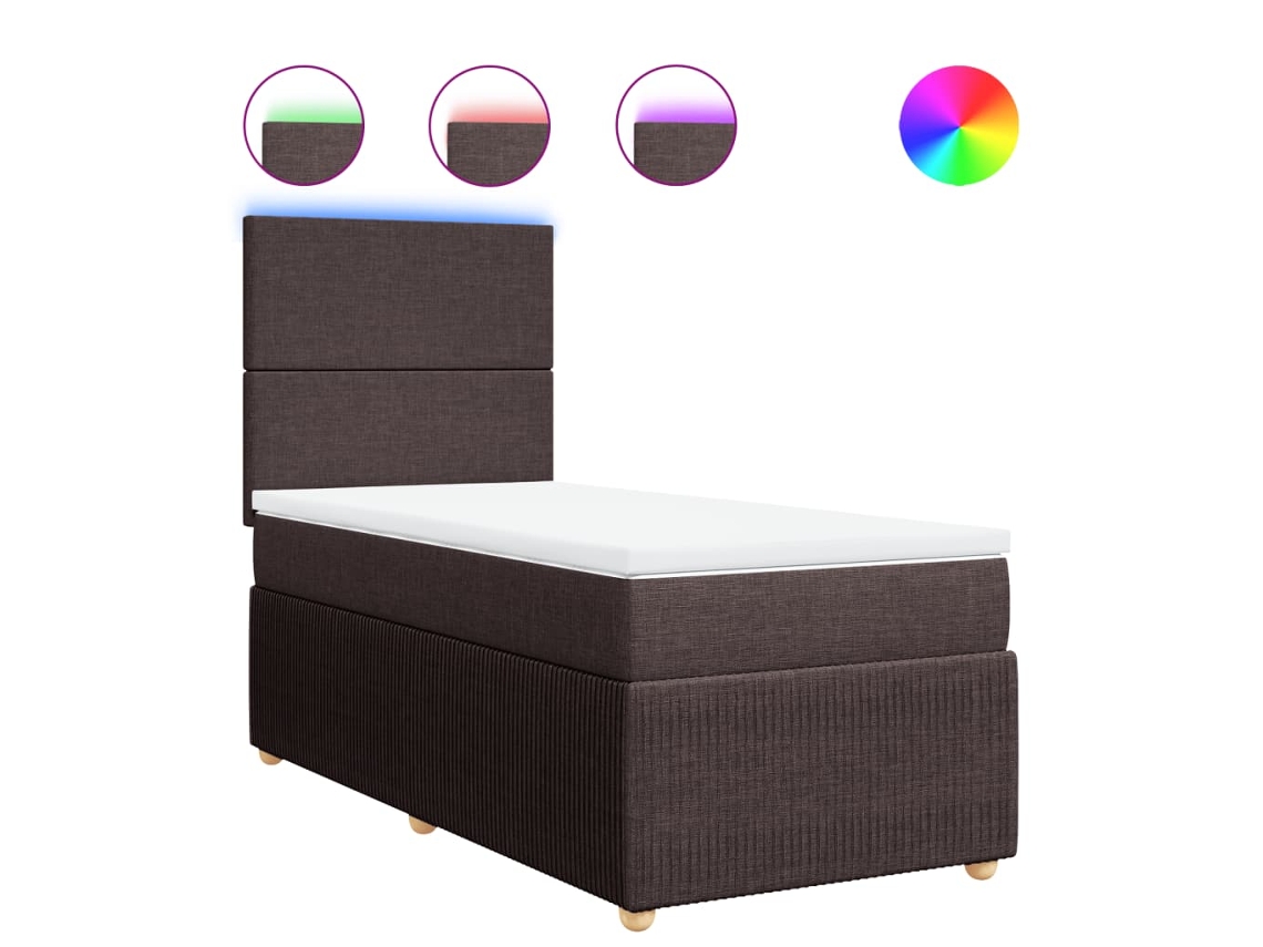 Box Spring Bed, Box Spring Beds Vidaxl Marrom Tecido (100 X 200 Cm)