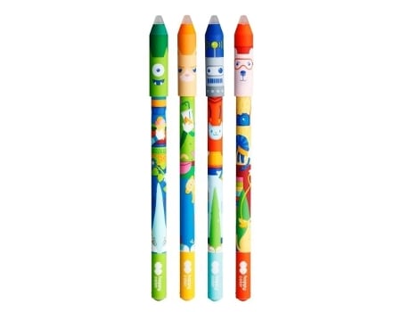 Caneta Esferográfica Com Borracha Gang Cool Happy Color