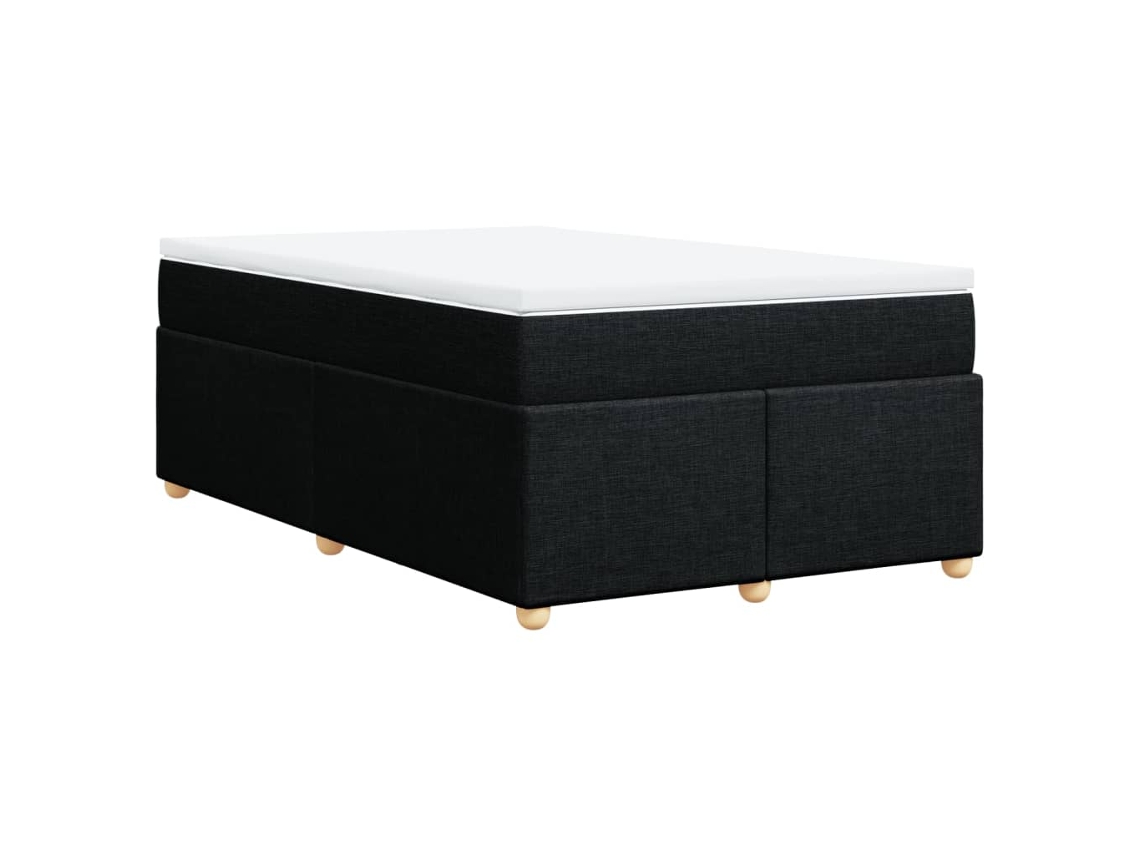 Cama Boxspring com Colchão 120x190 Cm Tecido Preto MAISON EXCLUSIVE