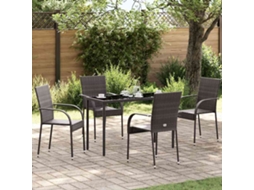 Vidaxl Cadeiras De Exterior Empilháveis 4 Pcs Vime Pe Castanho