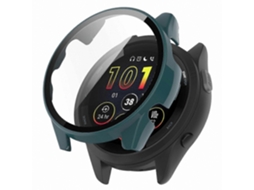 Capa Para Smartwatch Garmin Forerunner 265 Com Protetor De Tela De Vidro Temperado - Preta