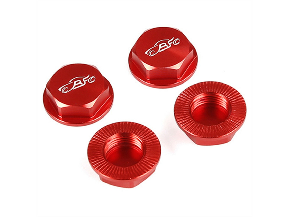 Porca Cubo Roda Bloqueada em Metal Vermelha Rofun 970141 970142 970143 Peças Automóvel Rc 1/5 Lt Kingmotor X2 Losi 5ive t Ddt Fid MDUG (4 Peças)
