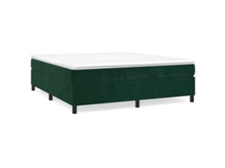 Estrutura de Cama com Molas Veludo Verde Escuro MAISON EXCLUSIVE (160x200 cm)
