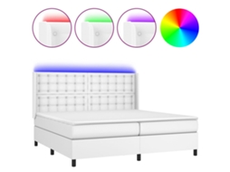 Box Spring Bed, Box Spring Beds Vidaxl Branco Couro Artificial (200 X 200 Cm)