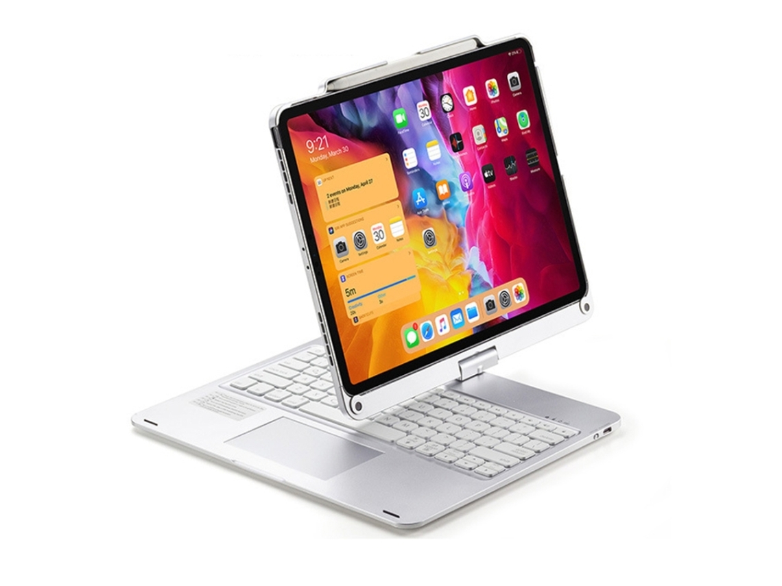 Capa Com Teclado Bluetooth Retroiluminado E Touchpad Rotação 360° Para Ipad Mini 7 8.3 Polegadas Português