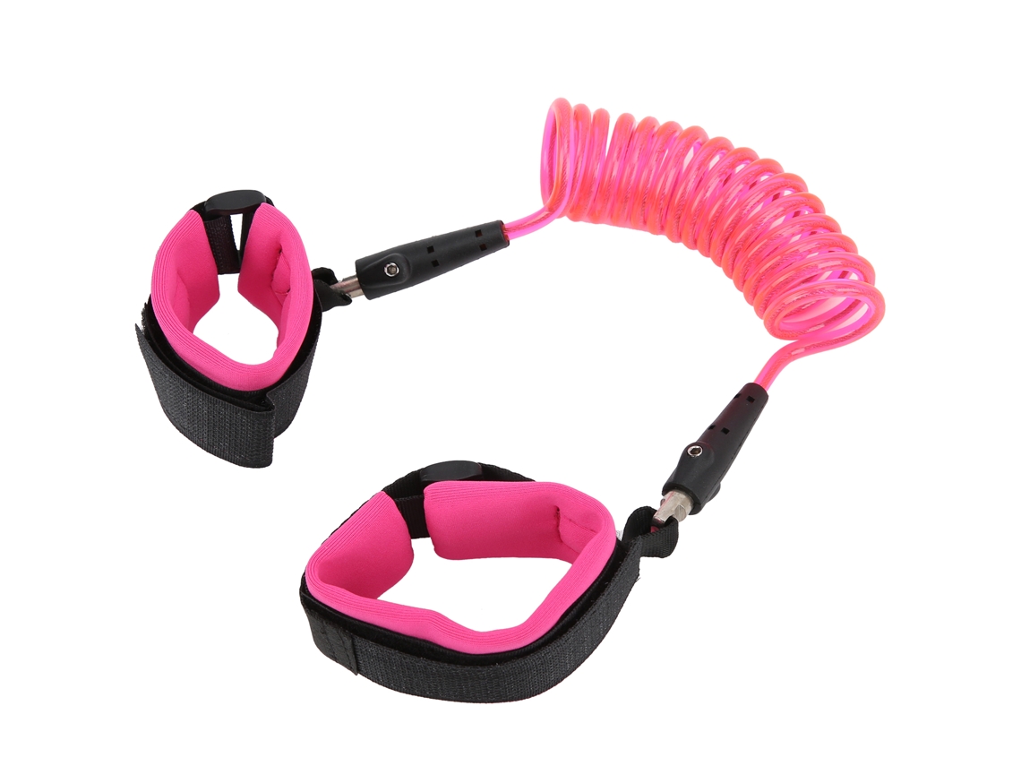 Primerox pulseira Anti perda para Crianças 1.5m Ajustável com Cabeça Rotativa 360° Rosa