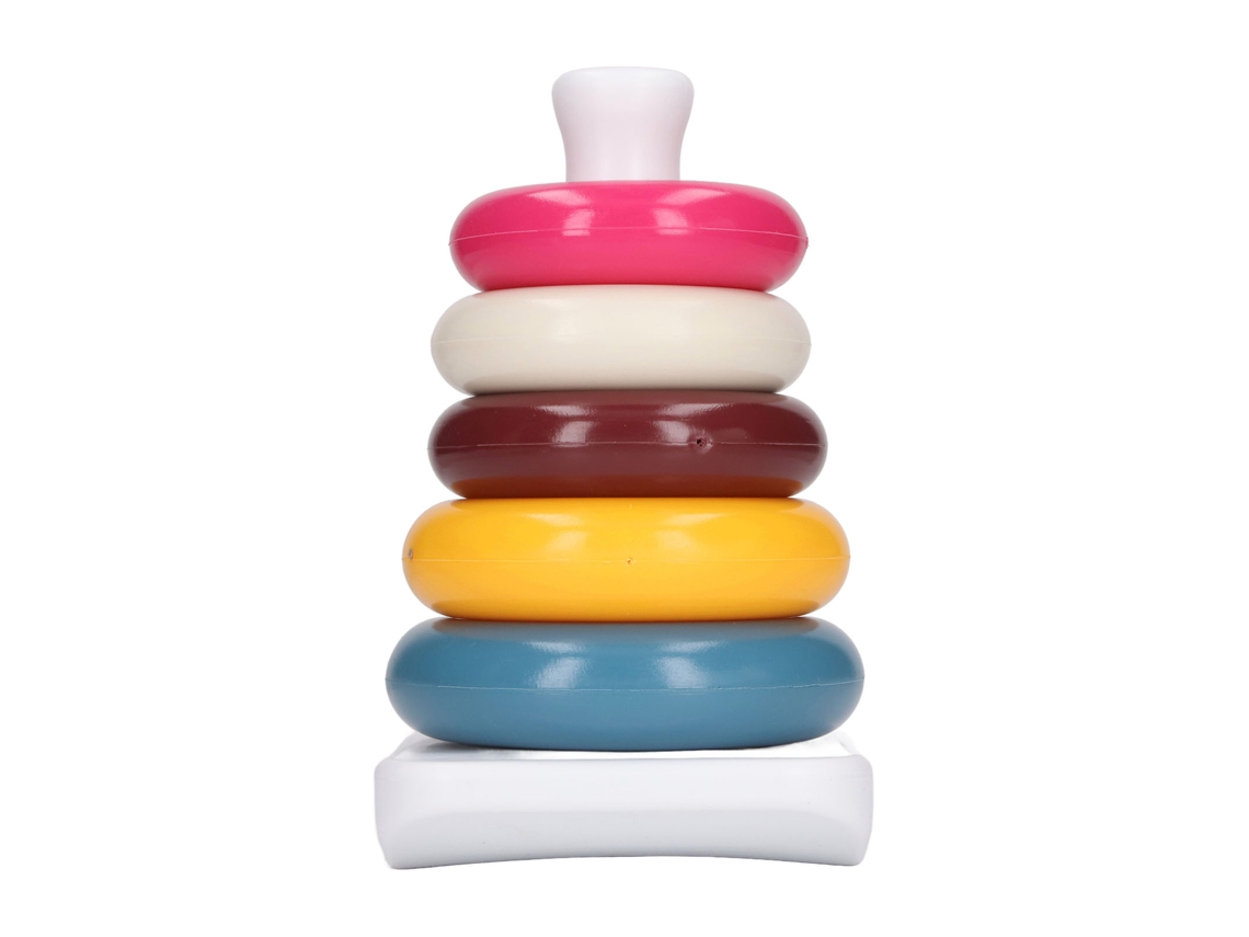 Rebe-juguete De Apilar Anillos Colorido Portátil De Plástico Educativo Para Bebés Y Niños Pequeños