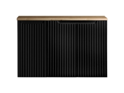 Móvel de casa de banho para lavatório Newport com 3 portas 90x60x40 cm - Efeito preto/carvalho [EN.CASA]