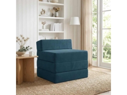 Vidaxl Sofá Cama Dobrável Azul 200 X 70 X 15 Cm Veludo
