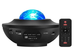 Projetor Lurelia Galaxy com alto-falante Bluetooth, controle remoto, USB, céu estrelado, som integrado, para quarto (pacote 2)