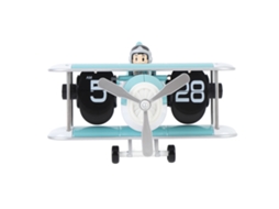 Relógio flip avião 12 horas automático retro com bateria para sala quarto escritório azul céu | S/MARCA