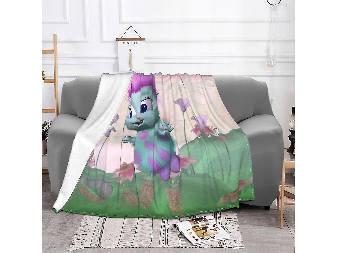 Cobertor Bibble Fly Fleece Verão Desenho Animado Respirável Macio Cobertor Para Casa Quarto Pelúcia Fina Colcha Preta-aquaforge