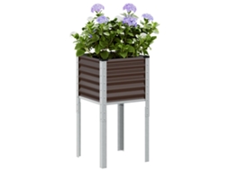 Vidaxl Vaso De Jardim Marrom 45x45x88 Cm Aço