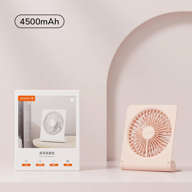 Mini Ventilador Portátil , Ventilador de Mesa, Recarregável Via Usb, Silencioso e Dobrável. MDUG (rosa, 4500 Mah)