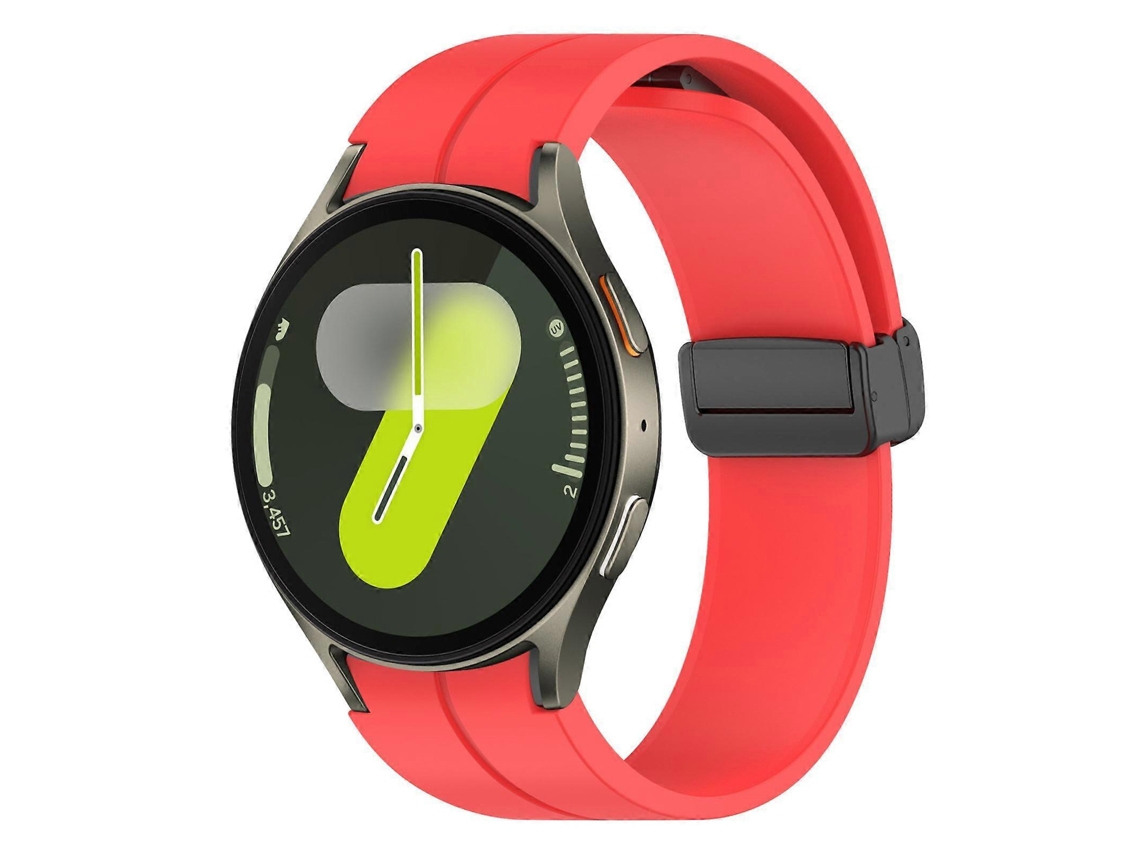 Pulseira De Silicone Dobrável Com Fivela Magnética Preta Xdfind, Compatível Samsung Galaxy Watch 7/ Fe/ 6/ 5/ 4, Estilo Funcional