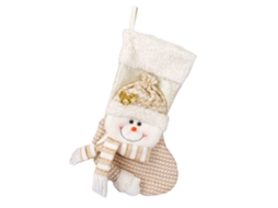 Laxiscreed Meia De Natal Decorativa Com Boneco De Neve E Espaço Para Doces, 48x28cm