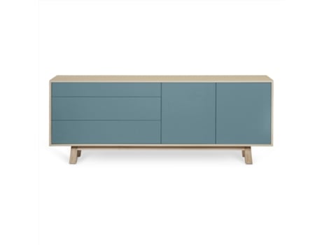 Aparador Baixo MON PETIT MEUBLE FRANÇAIS com 2 Portas e 3 Gavetas (Azul Frehel - Madeira - 160 x 77 x 46 cm)