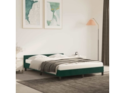 Vidaxl Estrutura de Cama Sem Colchão 140x200 Cm Veludo Verde escuro
