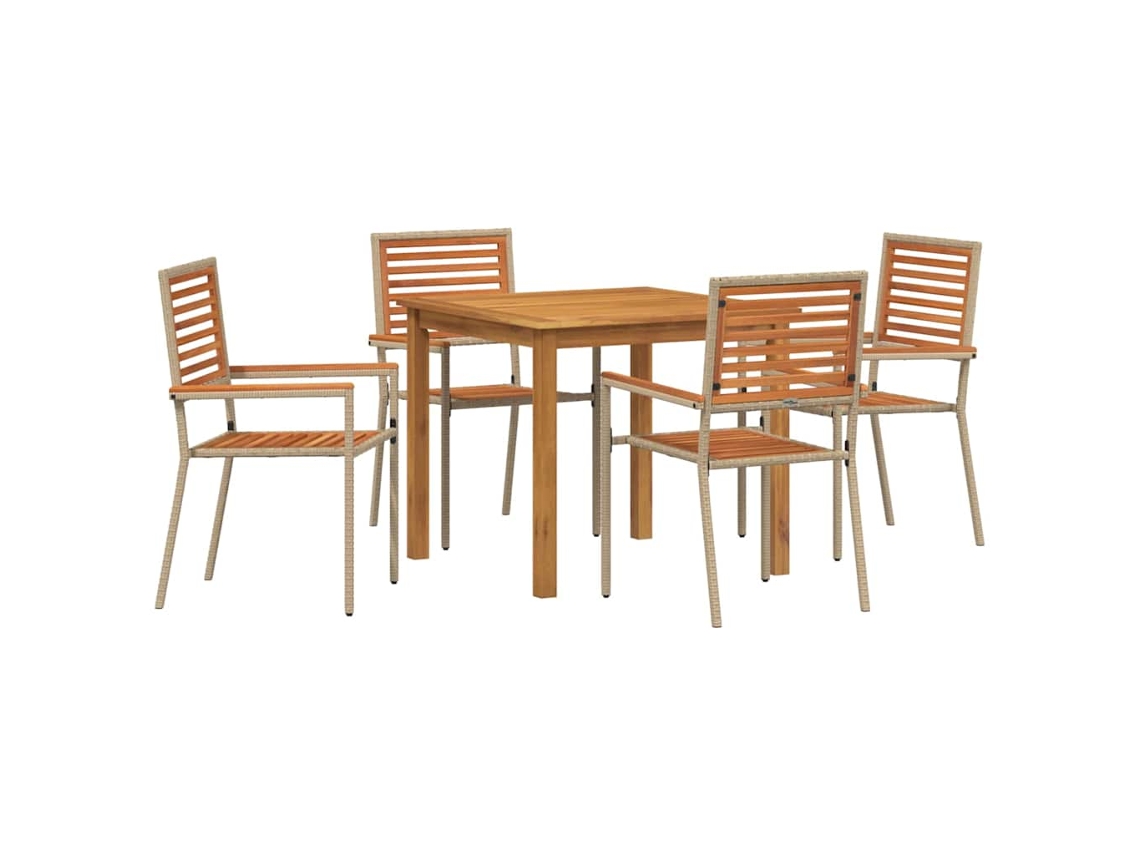 Maison Exclusive - Conjunto De Jantar Para Jardim 5 Pcs Bege