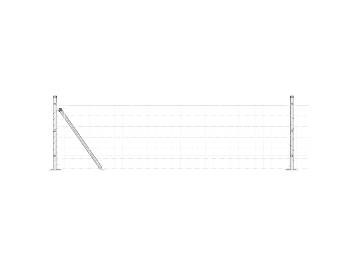 Conjunto 1 Cerca Externa Vidaxl Prateado Aço (10 X 0,6 M)