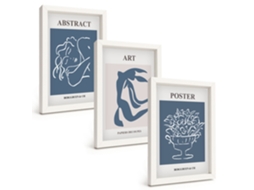 Composição De Quadros Padrões Abstratos Elegantes Ao Estilo Matisse Espelharte (3 Peças 20x30 Cm)