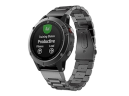 Pulseira De Relógio Garmin Fenix 5x Em Aço Inoxidável Com Três Contas, Preta