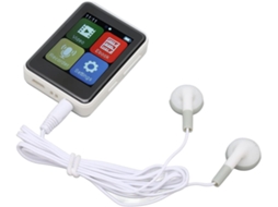 Reprodutor de MP3/MP4, Bluetooth 5.0, Tela, Alto-falante Portátil, Áudio de 1,8", HiFi, Rádio com Controle Remoto (Branco)