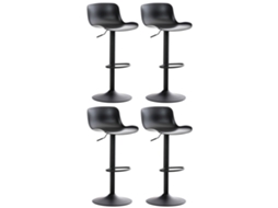 Conjunto de 4 bancos de bar Almada preto CLP