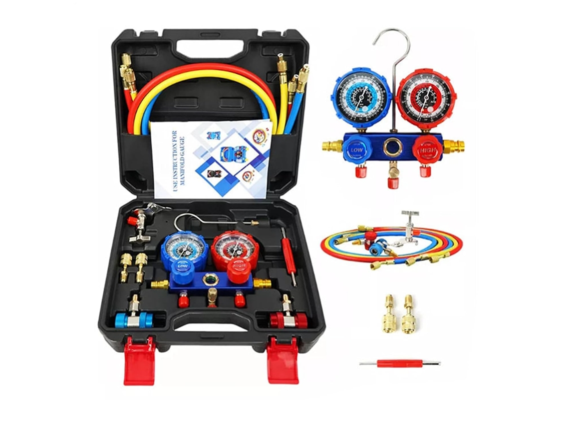 Kit De Recarga De Fluido Refrigerante Para Manômetros De Ar Condicionado Automotivo
