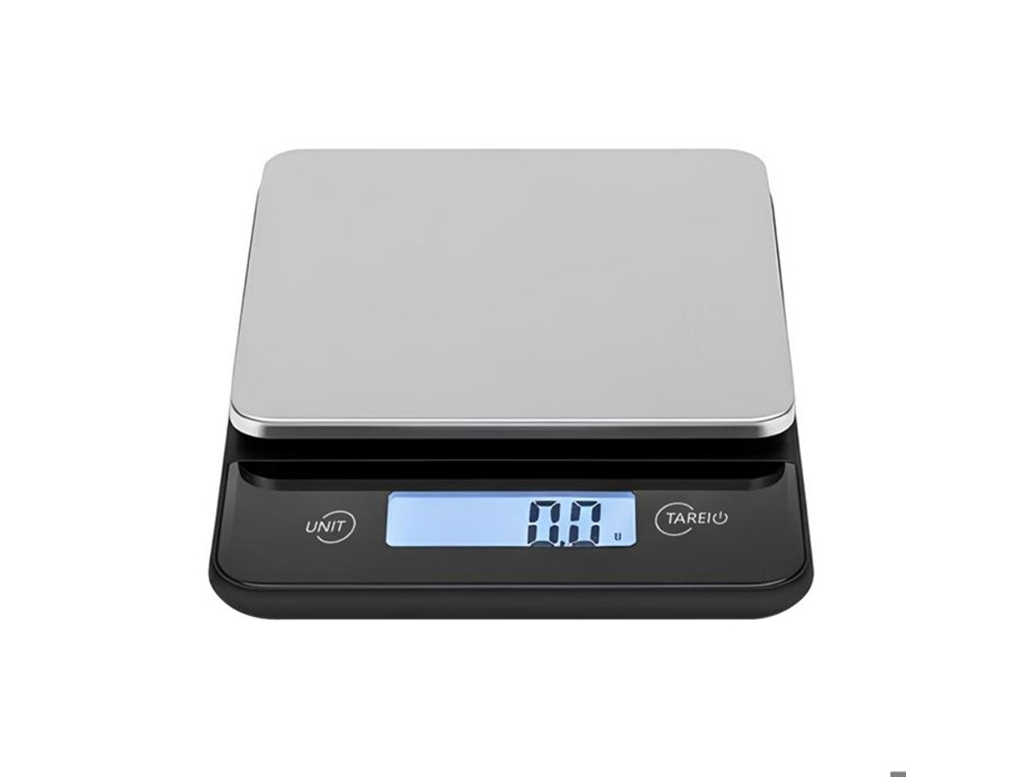 Balança de Cozinha Eletrônica de 5 kg com função Tara, preta/prateada, AQUAFORGE