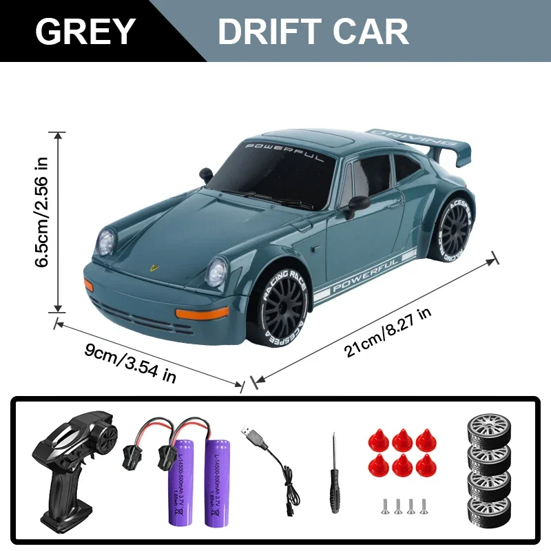 Carrinho de Controle Remoto 2.4g com Luzes Brinquedo de Simulação MDUG (cinza)