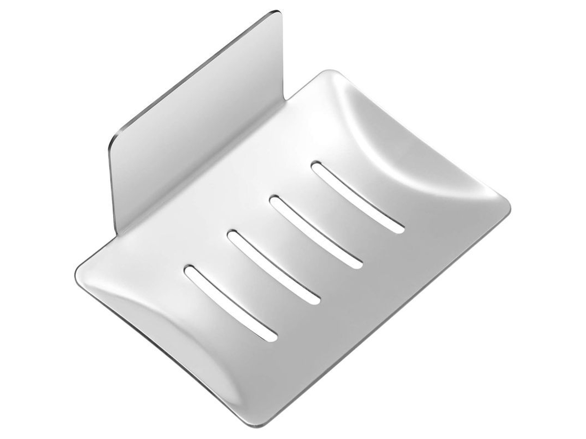 Bandeja de Sabão Autoadesiva para Parede, Inox 304, Sem Furar, Banheiro, Cozinha, Prata
